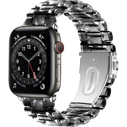 For apple watch 4 5 6 se band 44mm 40mm link Bracelet for iwatch 3 42mm 38mm strap transparent correa Lightweight men women belt