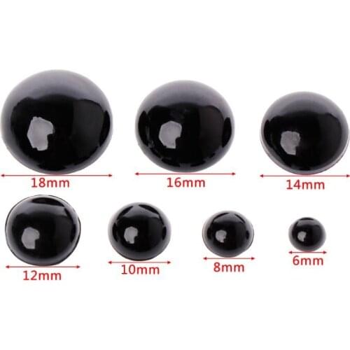40JC 100pcs 6-18mm Black Plastic Safety Eyes For Bear Doll Animal Puppet Crafts Children Kids DIY Toys