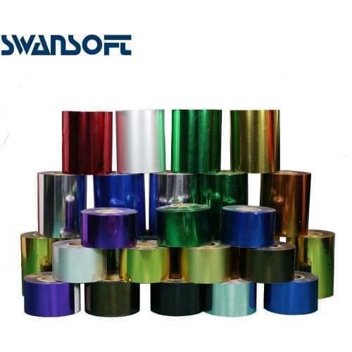 SWANSOFT 4cm width Import hot stamping foil paper for leather,PVC,paper 120 meter differrent color can choose
