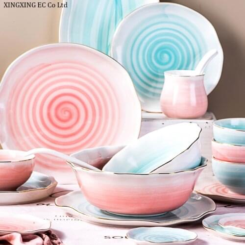 Creative Household Irregular Plate Cute Ceramic Tableware Western Plate Snack Plate Vegetable Plate Nordic Tableware Supplies