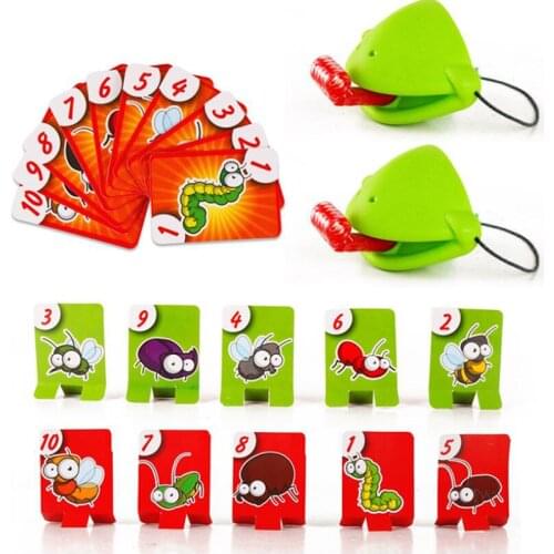 Chameleon Lizard Mask Wagging Tongue Lick Cards Board Game for Children Family Party Toys Funny Desktop Game Toys