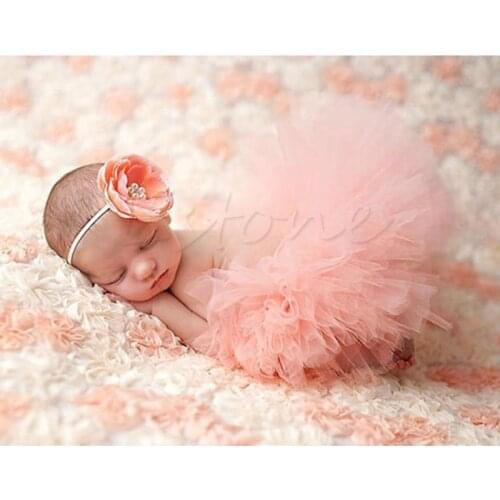 Cute Toddler Newborn Baby Girl Tutu Skirt & Headband Photo Prop Costume Outfit