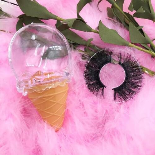 FDshine Sweet Cone Lash Boxes For Regular Full Strip Eyelashes Empty Lash Case Custom Logo Private