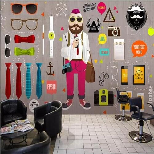 Fashion trend store beauty salon restaurant background wall professional production mural photo wallpaper can be customized