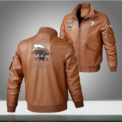 2020 Autumn Winter Mens Leather Jacket Vintage Motorcycle Jackets Outwear Men Fleece Outdoor PU Overcoat Cool Bomber Streetwear