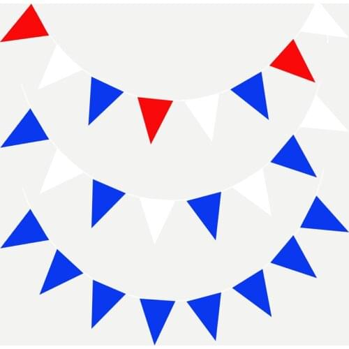 Blue White Red Party Bunting Soft Fabric Pennants Wedding Activities Publicity Site Layout Decoration Banners Birthday Garland
