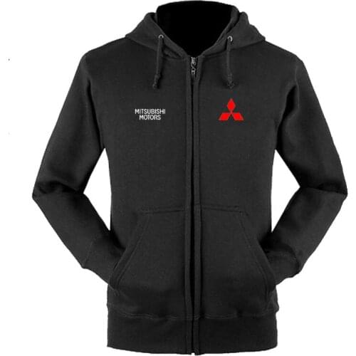 New Fashion Mitsubishi Logo Zipper Sweatshirts Coat Custom 4S Shop Zipper Hoodie Jacket K