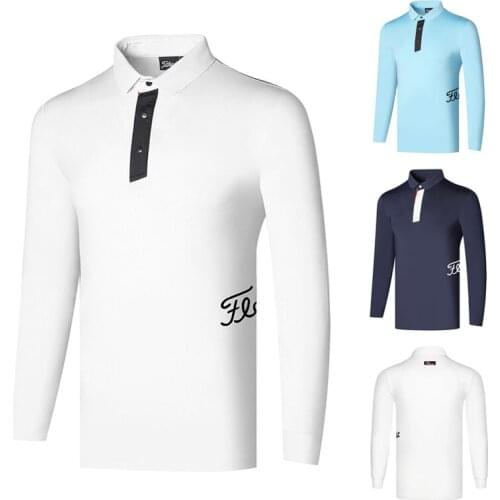 New golf clothing mens long sleeve breathable quick drying casual polo shirt outdoor sports top golf Jersey winter