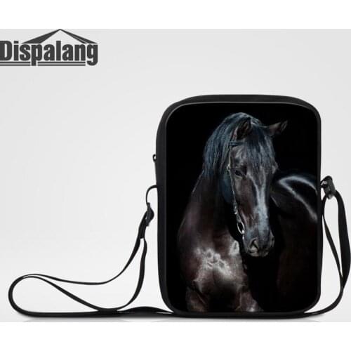 New Mini Bags Mens Messenger Bag Animals Fox Wolf Horse Printing Cross Body Shoulder Bag For Men Casual Daily Flap Male Clutch