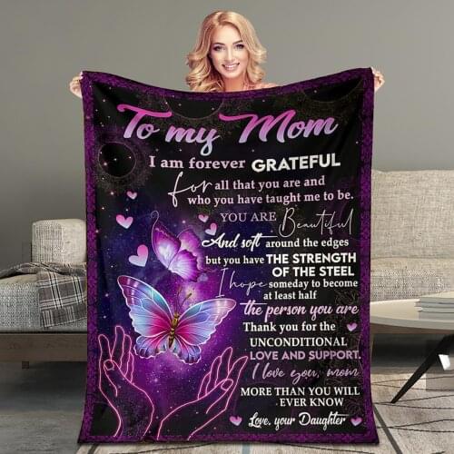 Blanket For To My Love Daughter Or Son Wife Letter 3D Printed Blanket Thin Throw For Home Daughters Flannel Blanket