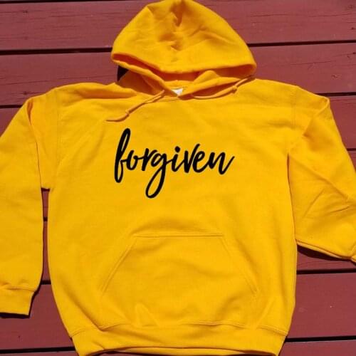 Forgiven Fashion Letter Hoodies Christian Women Clothing Jesus Pullover Plus Size Female Sweatshirt O Neck Long Sleeve Top Shirt