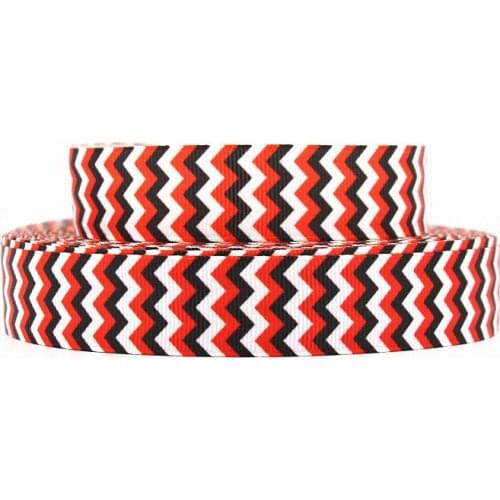 Q&N ribbon 7/8inch 22mm 150730035 red black chevron design ribbon 50yds/roll free shipping