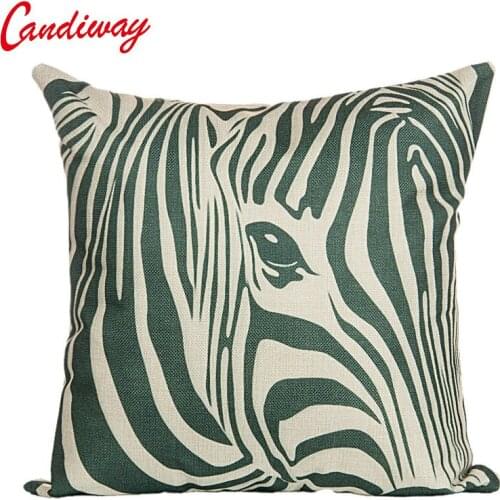 CANDIWAY blue Cushion Pillow Case Black zebra eye Throw Pillow Cover Self-portrait Bedroom Home Decorative