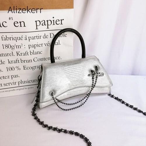 Trapezoidal Frosted Crossbody bags For Women 2021 Luxury Cute Chain Crocodile Pattern Shoulder Bag Designer High Quality Purse