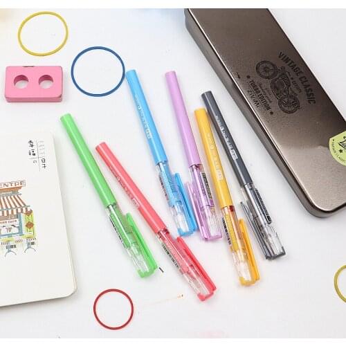 High Quality Gel Pen 7 Colors Ink 0.5mm High Capacity Neutral Pen Very Good Writing Gel ink Pens School Office Supplies