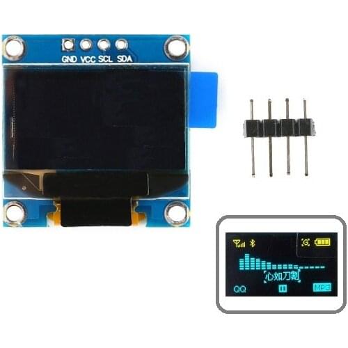 Yellow Blue OLED Display Module 0.96 inch IIC Serial 128X64 I2C SSD1306 12864 LCD Screen Board GND VCC SCL SDA for Arduino STM32