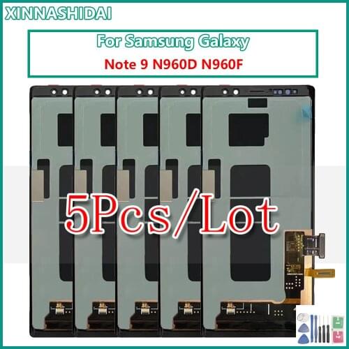 5 Pcs SUPER AMOLED 6.4'' LCD with frame for SAMSUNG GALAXY Note 9 N960D N960F Display Touch Screen Digitizer Assembly+Free Tools