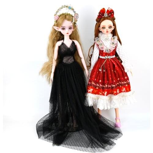 1/3 Female BJD doll Handmade customized Plastic fashion doll 56cm joint movable doll selling with dress and wig