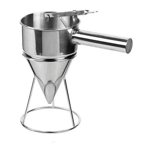 1PC Stainless Steel Octopus Balls Egg Cone Funnel Waffle Maker Tool With Rack Sugar Syrup Dispenser For Cake PH 001