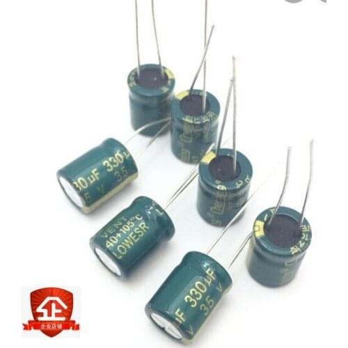 10 pcs Aluminum electrolytic capacitor 330 uF 35 V 10 * 13 mm frekuensi tinggi Radial Electrolytic kapasitor