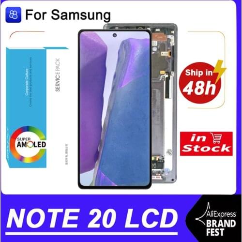 100% Original 6.7'' Display Note 20 For Samsung Galaxy Note20 N980 N980F SN980F/DS LCD Touch Screen Digitizer Repair Parts