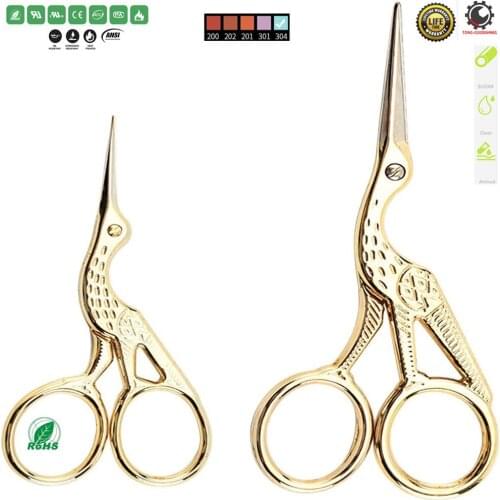 2PCS Vintage Stork Shape Sewing Scissors Stainless Steel Tailor Scissors Sharp Sewing Shears for Embroidery,Sewing,Craft,Art