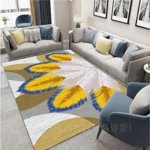 3D Feather Printing Carpet Home Hallway Doormat Kids Room play Carpet Creative Europe Type Absorb Water Kitchen Antiskid Mat/Rug