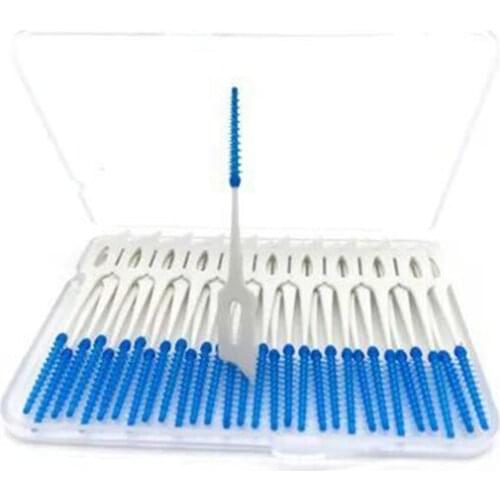 40 Pcs/box Soft Plastic Massage Gums Gingival Interdental Brush Toothpick Toothbrush Floss Dental Flosser Pick Tooth Clean Tool