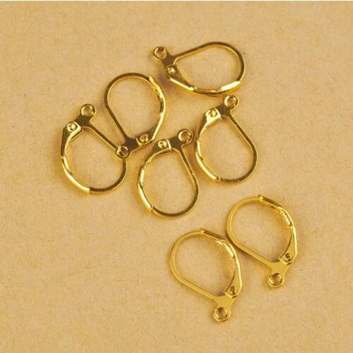 500pcs Gold Plated France Lever Earring Hooks Wire Settings Base Earrings Hoops For Jewelry Making Finding Supplies