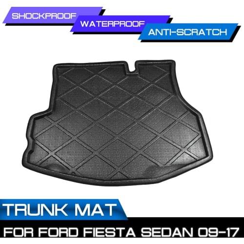 Car Floor Mat Carpet Rear Trunk Anti-mud Cover For Ford Fiesta Sedan 2009-2017