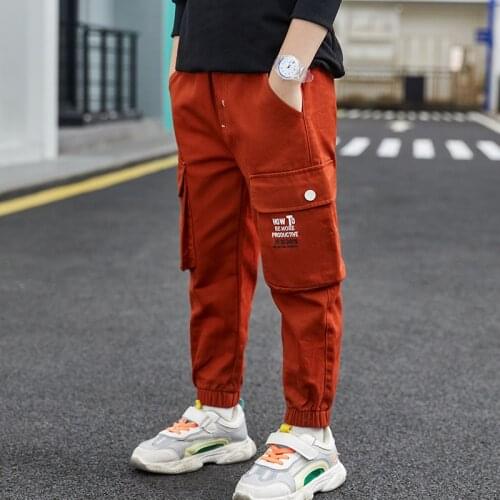 Red Navy Blue Spring Autumn Casual Pants Boys Kids Trousers Children Clothing Teenagers School Cotton Home Gift Beach High Quali