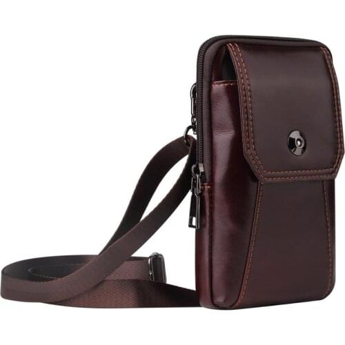 For Samsung Galaxy S21 S20 S10 Plus S20 FE S21 Ultra Phone bag Classic Genuine Leather Belt Pocket Case Universal Shoulder