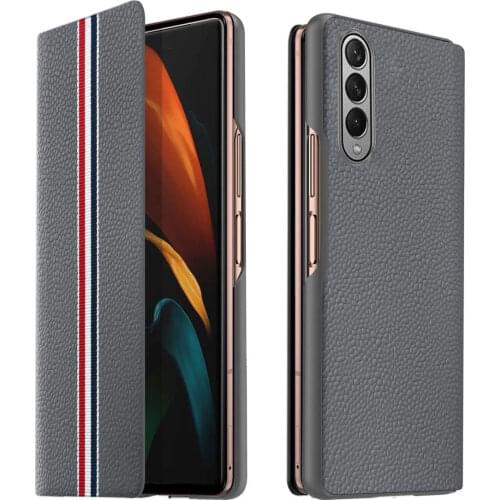 Genuine Leather For Samsung Galaxy Z Fold 2 3 5G 2020 2021 Case Ultra Thin Flip Magnetic Cover For Galaxy Z Fold 2 3 TB Limited