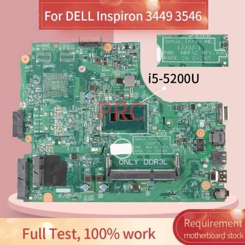 CN-0YMJWJ 0YMJWJ For DELL Inspiron 3449 3546 3446 3549 3542 I5-5200U Notebook Mainboard 13302-1 SR23Y DDR3 Laptop motherboard