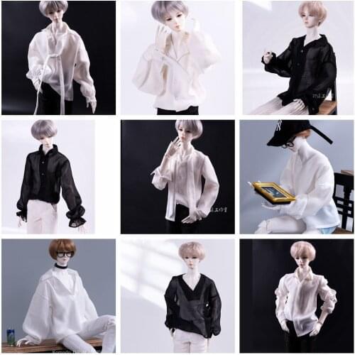 Many BJD doll clothes based tie-in shirt three points, four points 4 jacket strong tertiary doll dress black and white coat