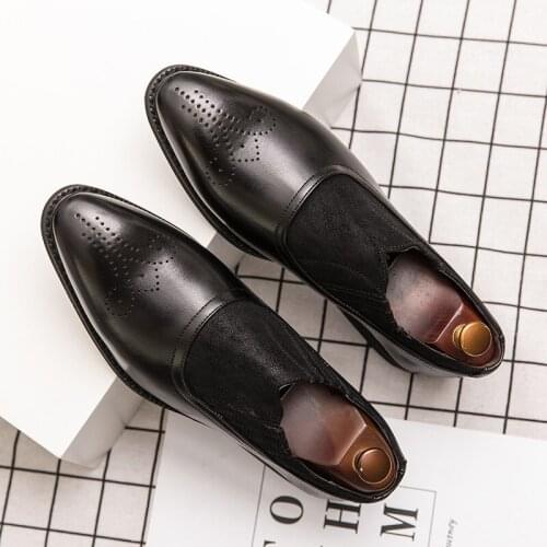 Hn8Luxury Brand Leather Fashion Men Business Dress Loafers Pointy Black Shoes Oxford Breathable Formal Wedding Shoes Zapatos Hom