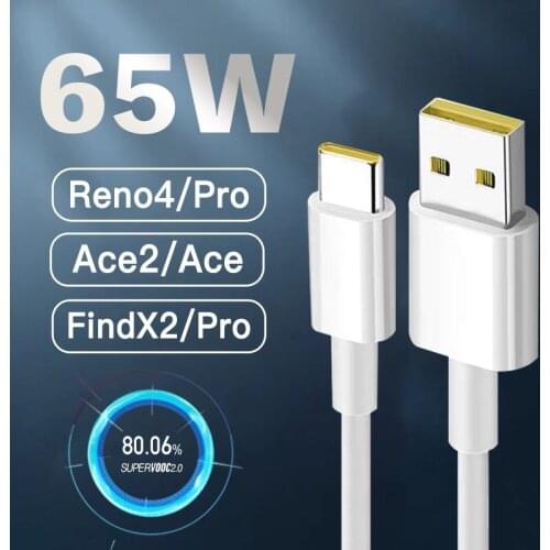 6.5A SUPERVOOC Fast Charging Type-C Cable For OPPO Find X2 Pro Reno 4 Ace Realme X50 Pro RX17 OnePlus Nord 8 Pro 8T 7 Pro 7T 6T