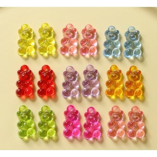40Pcs Hanging ring Bears Resin Accessories Ornaments DIY Crafts Supplies Home Decor Arts Materials Jewelry Accessories Basteln