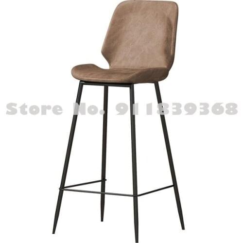 Nordic Comfortable Modern Simple Family Table Back Bar Chair Bar Chair High Stool Iron Leisure Bar Stool