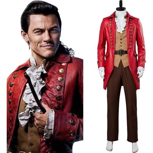Beauty and The Beast Gaston Cosplay Costume Coat Pants Full Set Adult Men Outfit Halloween Carnival Costume