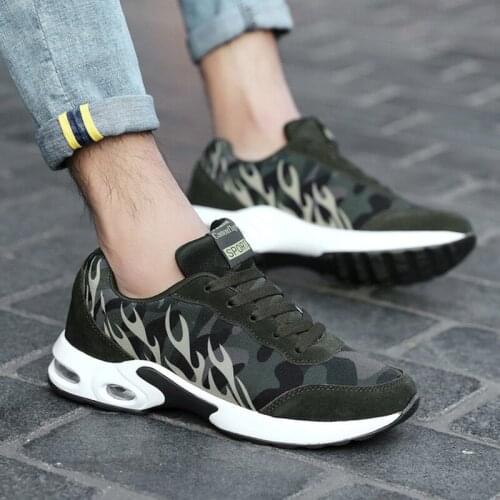 Unisex High Quality Women Shoes Camouflage Air Cushion Casual Loafers Fashion Sneakers Ladies Low Cut Best Sellers Field Shoes