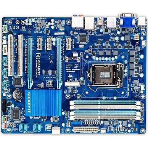 For Gigabyte GA-H77-D3H Original Used Desktop Motherboard H77-D3H H77 LGA 1155 i3 i5 i7 DDR3 32G SATA3 USB3.0 ATX