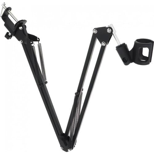 CY-35 Metal Adjustable 31.5"/80cm Studio Recording Microphone Arm Stand with Microphone Clip and Table Mounting Clamp