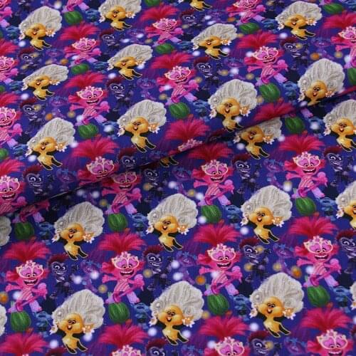 Cartoon Magic Hair Little Guys Printed Cotton Fabric For Kids Clothes Hometextile Backpacks Slipcover Cushion Cover DIY Sewing