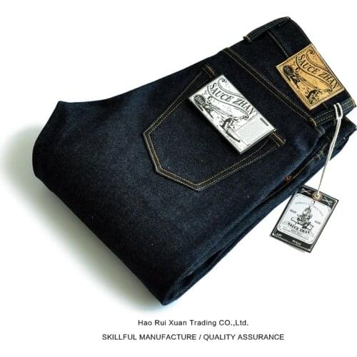 Saucezhan 316XX-18OZ Mens Jeans Selvedge Denim Jeans Raw Denim Straight Thick Autumn and Winter Vintage Jeans Pants