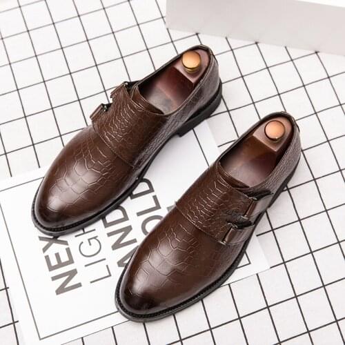 Men PU Leather Formal Set Foot Shoes dress shoes Oxfords Fashion Retro Shoes low-top leather Shoes Big Size Casual Shoes