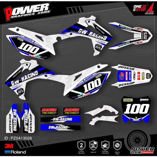 PowerZone Custom Team Graphics Backgrounds Decals 3M Stickers Kit For HONDA 2014-2017 CRF250R 2013-2016 CRF450R 028