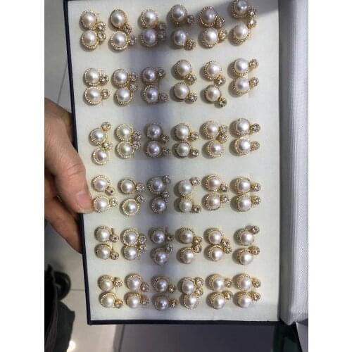 New Arrival Beautiful Charm Freshwater Pearl Stud Earrings Hot Cheap Sale for Young Women Party Jewelry 36 pairs/lot
