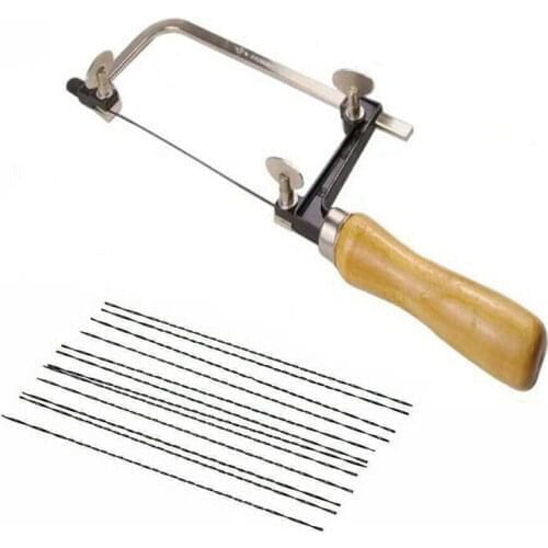 Adjustable frame saw bow U-shaped top cover jig saw + saw blade, used for woodworking craft jewelry Diy woodworking hand tools