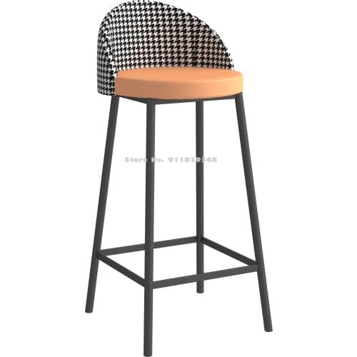 Light Luxury Bar Chair Modern Simple Family Bar Chair Nordic Front Desk High Stool Net Red Fashionable Back Bar Chair